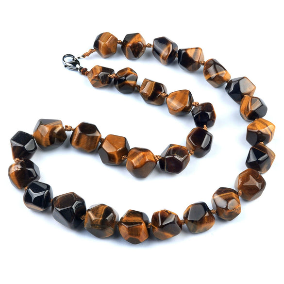 Natural Crystal Agate Jade Irregular Polished Necklace