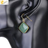 Natural Crystal Amethyst Geometric Earrings For Women With Electroplated Creative Style