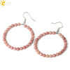 Natural Crystal Beaded Amethyst Earrings Personality Fashion Small Ring Drop Earrings