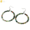 Natural Crystal Beaded Amethyst Earrings Personality Fashion Small Ring Drop Earrings