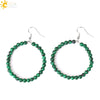 Natural Crystal Beaded Amethyst Earrings Personality Fashion Small Ring Drop Earrings