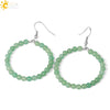 Natural Crystal Beaded Amethyst Earrings Personality Fashion Small Ring Drop Earrings