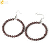 Natural Crystal Beaded Amethyst Earrings Personality Fashion Small Ring Drop Earrings
