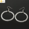 Natural Crystal Beaded Amethyst Earrings Personality Fashion Small Ring Drop Earrings