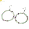 Natural Crystal Beaded Amethyst Earrings Personality Fashion Small Ring Drop Earrings