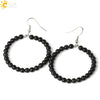 Natural Crystal Beaded Amethyst Earrings Personality Fashion Small Ring Drop Earrings
