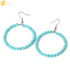 Natural Crystal Beaded Amethyst Earrings Personality Fashion Small Ring Drop Earrings
