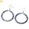 Natural Crystal Beaded Amethyst Earrings Personality Fashion Small Ring Drop Earrings