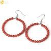 Natural Crystal Beaded Amethyst Earrings Personality Fashion Small Ring Drop Earrings