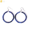 Natural Crystal Beaded Amethyst Earrings Personality Fashion Small Ring Drop Earrings