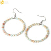 Natural Crystal Beaded Amethyst Earrings Personality Fashion Small Ring Drop Earrings