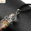 Natural Crystal Bottle Pendant Necklace Electroplated Personality Style Unisex Jewelry