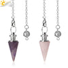 Natural Crystal Conical Pendant Head Jewelry Minimalist Amethyst Powder Crystal And Green Crystal Home Decoration Unisex