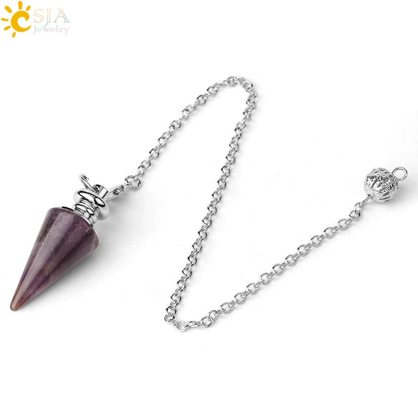 Natural Crystal Conical Pendant Head Jewelry Minimalist Amethyst Powder Crystal And Green Crystal Home Decoration Unisex