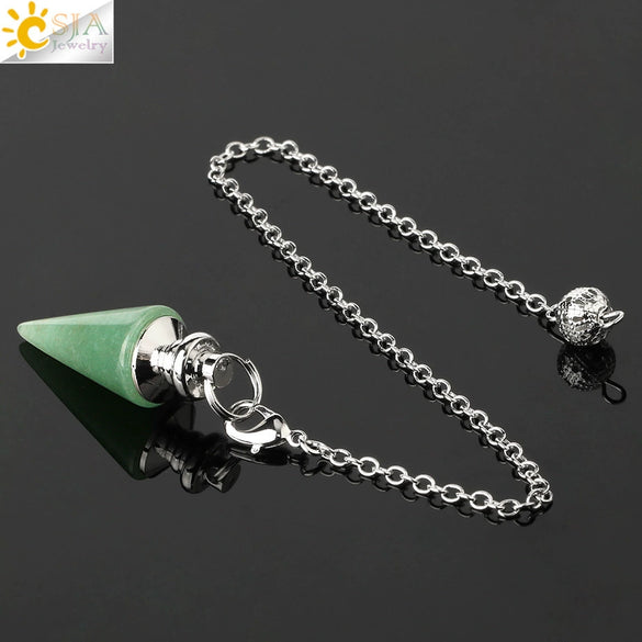 Natural Crystal Conical Pendant Head Jewelry Minimalist Amethyst Powder Crystal And Green Crystal Home Decoration Unisex