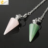Natural Crystal Conical Pendant Head Jewelry Minimalist Amethyst Powder Crystal And Green Crystal Home Decoration Unisex