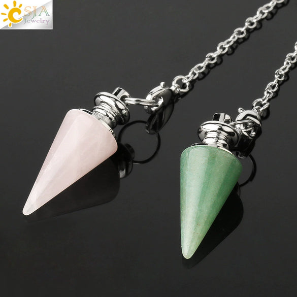 Natural Crystal Conical Pendant Head Jewelry Minimalist Amethyst Powder Crystal And Green Crystal Home Decoration Unisex