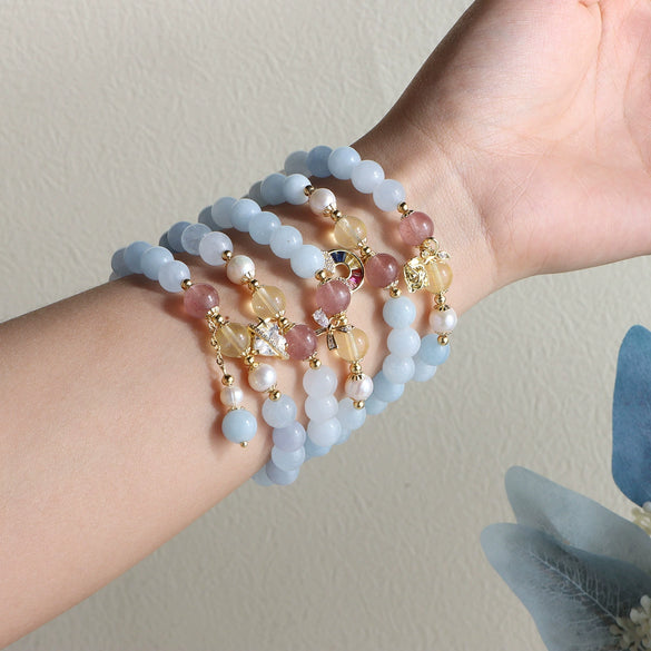 Natural Crystal Freshwater Pearl Handmade Bracelet