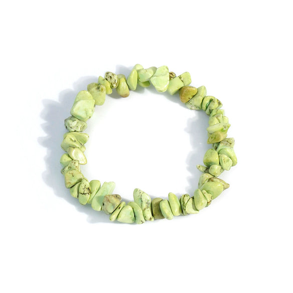 Natural Crystal Gravel Stretch Bracelet For Women And Unisex With Irregular Stone Look And Geometric Style