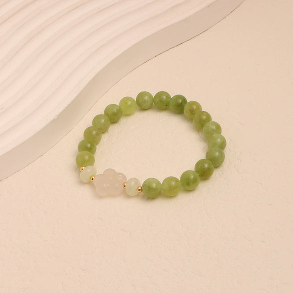 Natural Crystal Hand Knitted Bracelet With Freshwater Pearl And Ping An Buckle