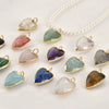 Natural Crystal Jade Minimalist Love Pendant Goldplated Edge Diy Handmade Accessories For Bracelet Necklace Earrings
