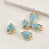 Natural Crystal Jade Minimalist Love Pendant Goldplated Edge Diy Handmade Accessories For Bracelet Necklace Earrings