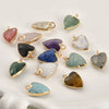 Natural Crystal Jade Minimalist Love Pendant Goldplated Edge Diy Handmade Accessories For Bracelet Necklace Earrings