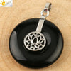 Natural Crystal Lotus Buckle Pendant Necklace With Multicolor Crystal Ball Chain Simple Jewelry