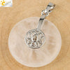 Natural Crystal Lotus Buckle Pendant Necklace With Multicolor Crystal Ball Chain Simple Jewelry