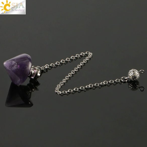 Natural Crystal Obsidian Cone Pendulum Minimalist Stone Jewelry Reiki Accessory Multi Color Gemstone Pendant