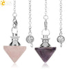 Natural Crystal Obsidian Cone Pendulum Minimalist Stone Jewelry Reiki Accessory Multi Color Gemstone Pendant