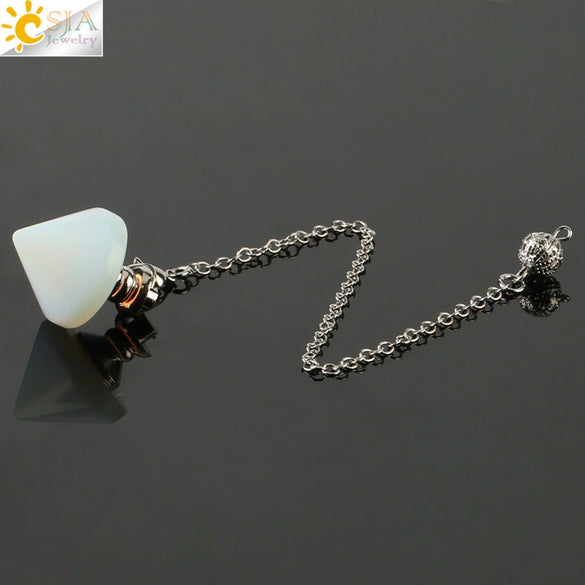 Natural Crystal Obsidian Cone Pendulum Minimalist Stone Jewelry Reiki Accessory Multi Color Gemstone Pendant