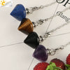 Natural Crystal Obsidian Cone Pendulum Minimalist Stone Jewelry Reiki Accessory Multi Color Gemstone Pendant