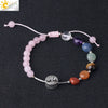 Natural Crystal Oval Stone Woven Bracelet For Women Minimalist Electroplated Bronze Color Bracelet