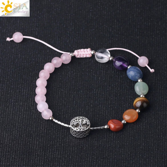 Natural Crystal Oval Stone Woven Bracelet For Women Minimalist Electroplated Bronze Color Bracelet
