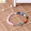Natural Crystal Oval Stone Woven Bracelet For Women Minimalist Electroplated Bronze Color Bracelet