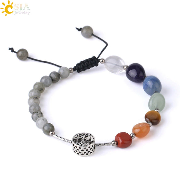 Natural Crystal Oval Stone Woven Bracelet For Women Minimalist Electroplated Bronze Color Bracelet