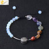 Natural Crystal Oval Stone Woven Bracelet For Women Minimalist Electroplated Bronze Color Bracelet