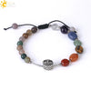 Natural Crystal Oval Stone Woven Bracelet For Women Minimalist Electroplated Bronze Color Bracelet