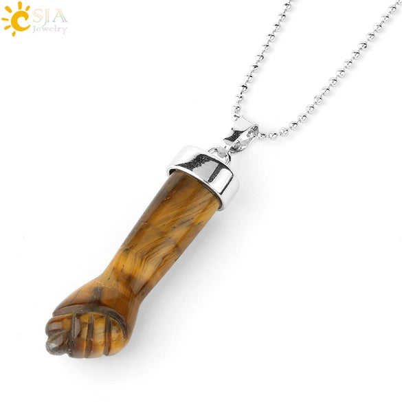 Natural Crystal Pendant Necklace With Geometric Pattern And Ball Chain Minimalist Style Unisex