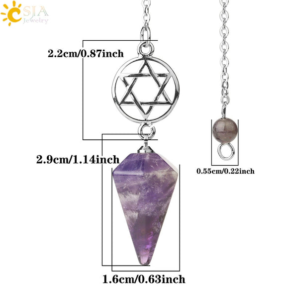 Natural Crystal Six Pointed Star Spirit Pendant Minimalist Electroplated Semi Precious Stone Jewelry Gift