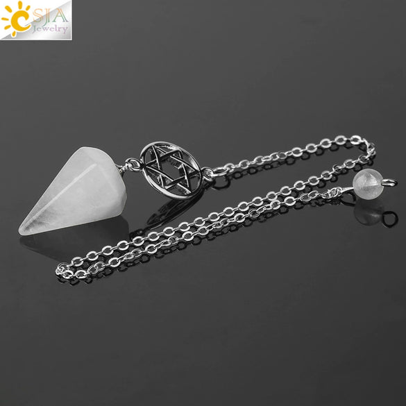 Natural Crystal Six Pointed Star Spirit Pendant Minimalist Electroplated Semi Precious Stone Jewelry Gift