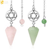 Natural Crystal Six Pointed Star Spirit Pendant Minimalist Electroplated Semi Precious Stone Jewelry Gift