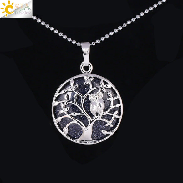 Natural Crystal Small Animal Owl Pendant Necklace Semiprecious Stone Alloy Copper Electroplated Minimalist Fashion Jewelry