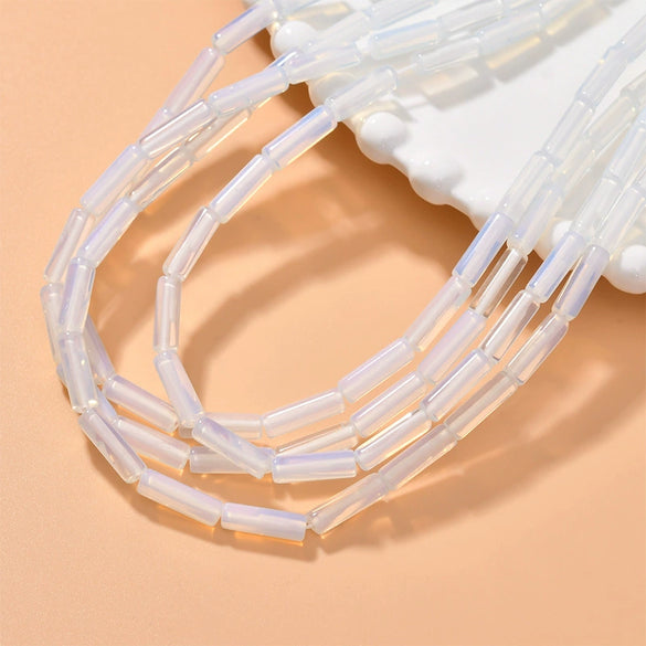 Natural Crystal Stone And Synthetic Stone Cylindrical Loose Beads For Jewelry Accessories