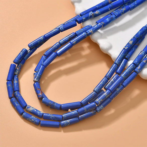 Natural Crystal Stone And Synthetic Stone Cylindrical Loose Beads For Jewelry Accessories