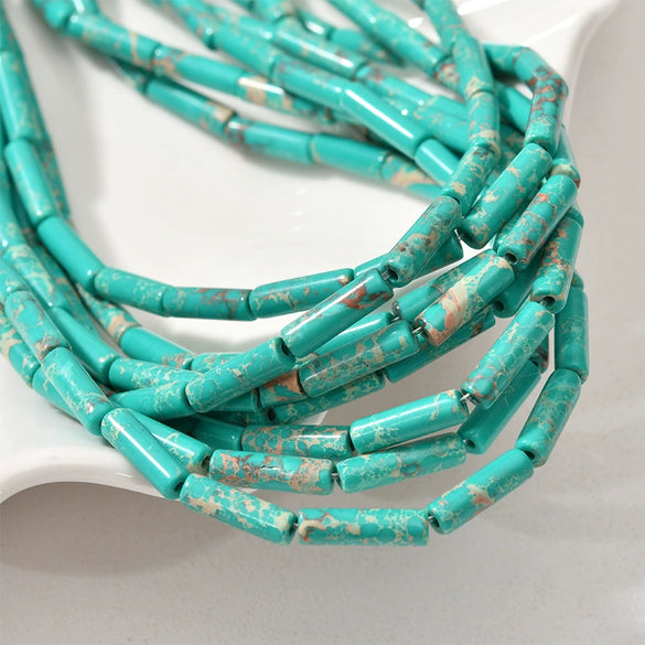 Natural Crystal Stone And Synthetic Stone Cylindrical Loose Beads For Jewelry Accessories