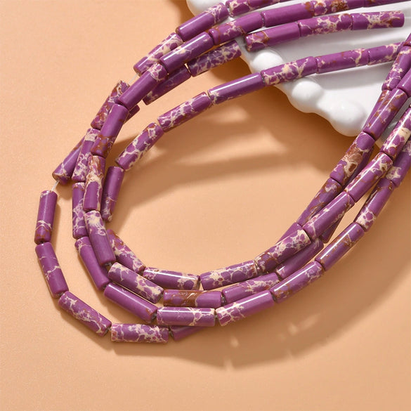 Natural Crystal Stone And Synthetic Stone Cylindrical Loose Beads For Jewelry Accessories