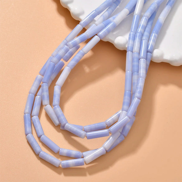 Natural Crystal Stone And Synthetic Stone Cylindrical Loose Beads For Jewelry Accessories