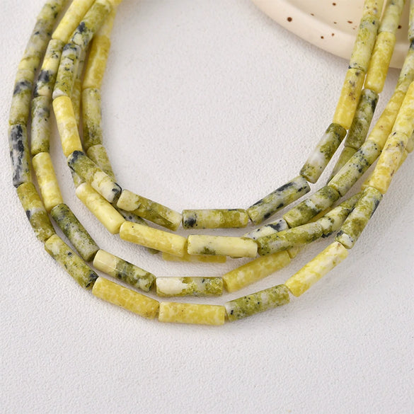 Natural Crystal Stone And Synthetic Stone Cylindrical Loose Beads For Jewelry Accessories